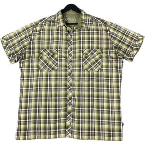 Kuhl Mens Shirt XL Green Plaid Eluxur Short Sleeve Button Down Hiking Outdoor